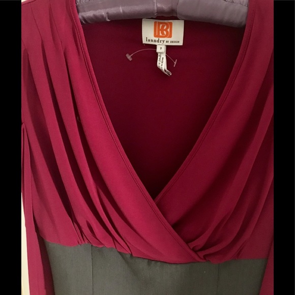 Laundry by Design raspberry /grey dress - Picture 3 of 6